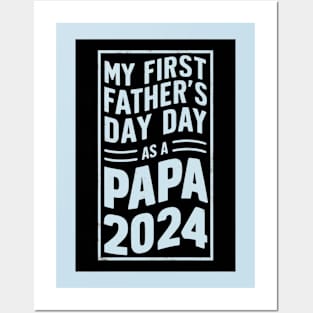 First Time Dad Est 2024 Fathers Day Posters and Art